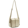 Metallic Wrinkle Imitation Leather Crossbody Flap Bag EC2660
