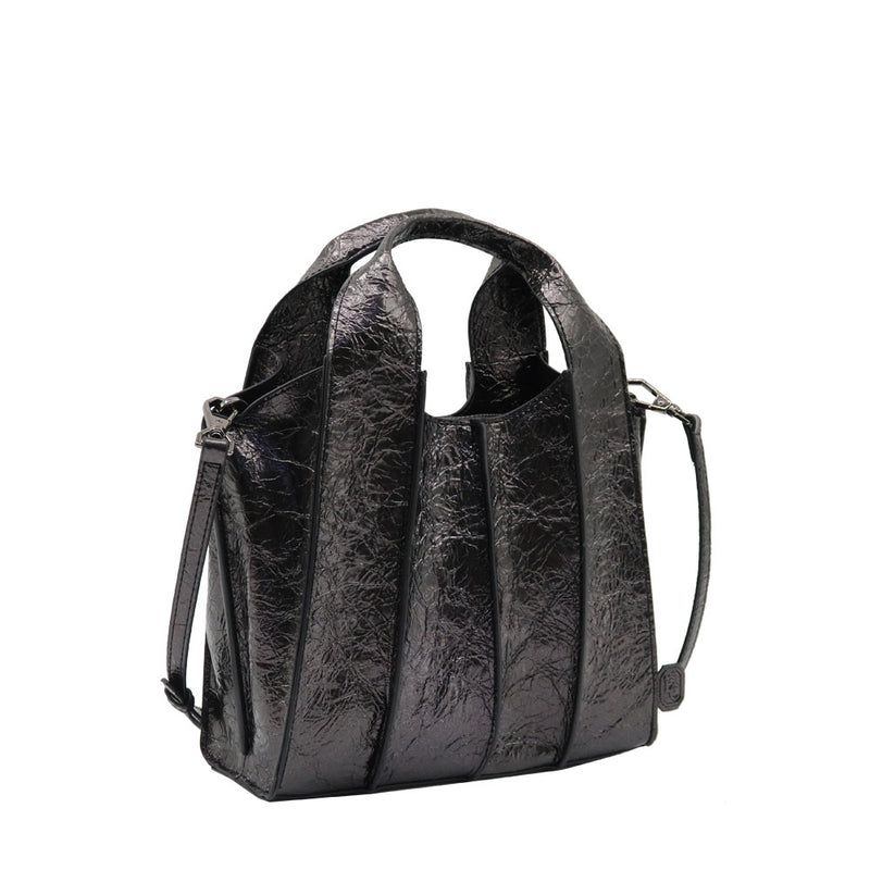Metallic Wrinkle Imitation Leather Handbag EC2861