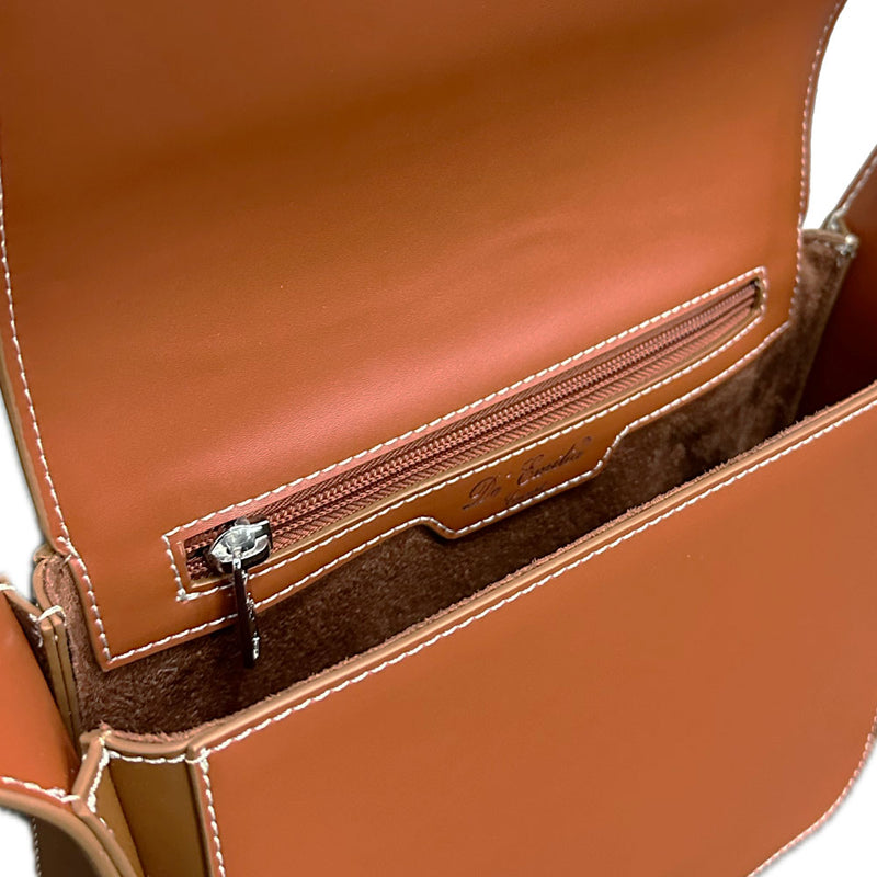 Plain Imitation Leather Crossbody Flap Bag EC2660