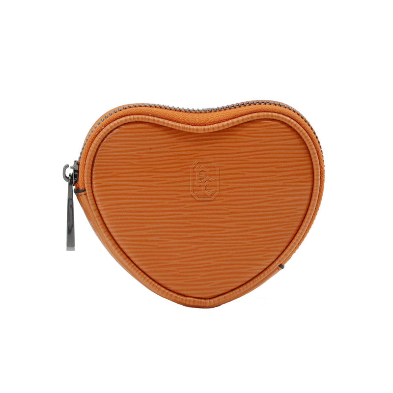 Embossed Tree Pattern Imitation Cow Leather Heart-shaped Coin Purse EC2725