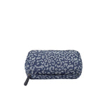 Leopard-print Denim w/Calfskin Cosmetic Bag EC2732