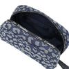 Leopard-print Denim w/Calfskin Cosmetic Bag EC2733