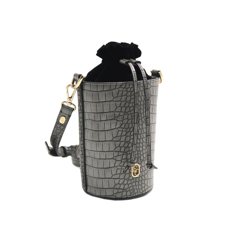 Croco Embossed Imitation Leather Bucket Bag EC8110
