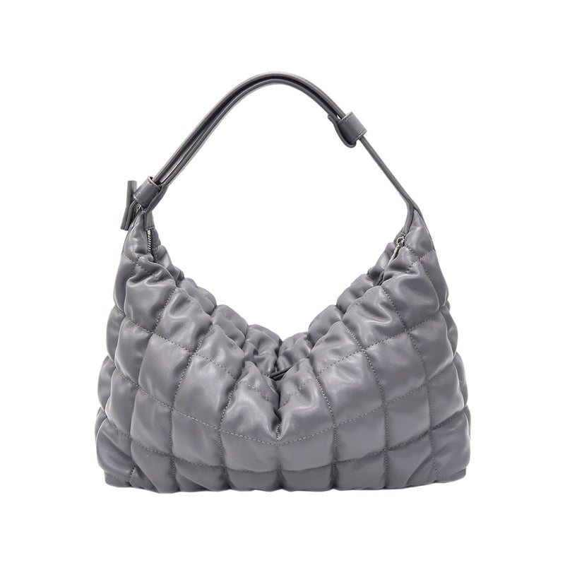 Quilted Large Checkered Imitation Sheep Leather Handbag EC8151