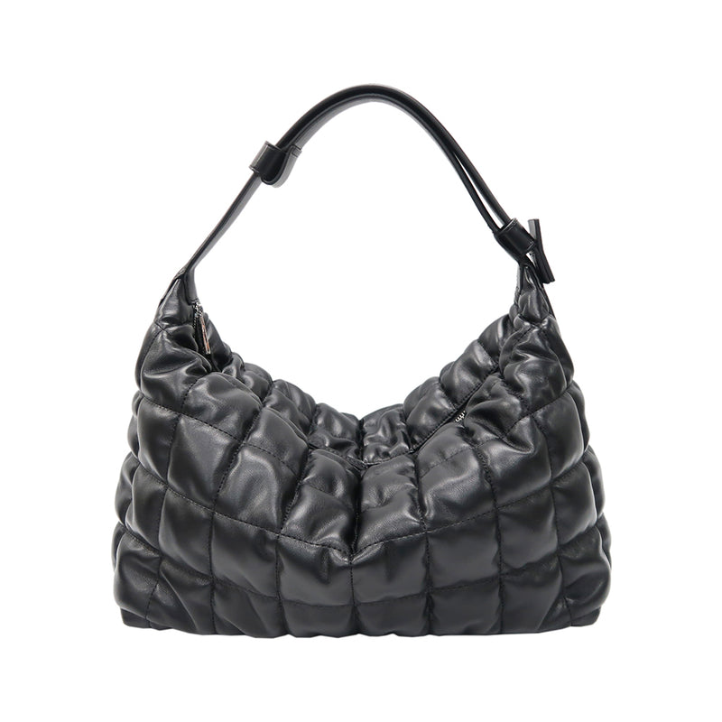 Quilted Large Checkered Imitation Sheep Leather Handbag EC8151