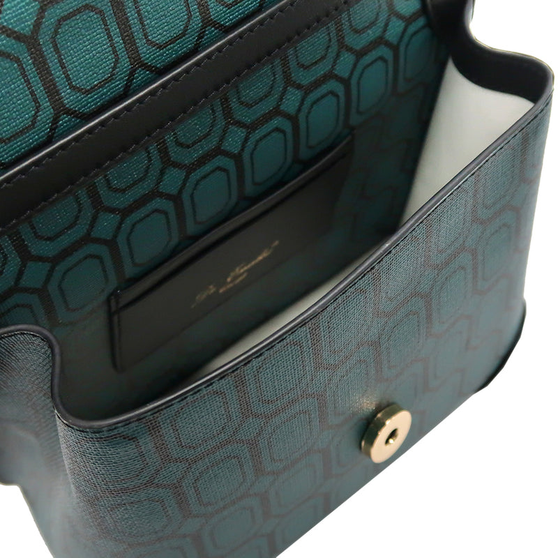 Signature Emeralds Printed Laminated Canvas Crossbody EC8372