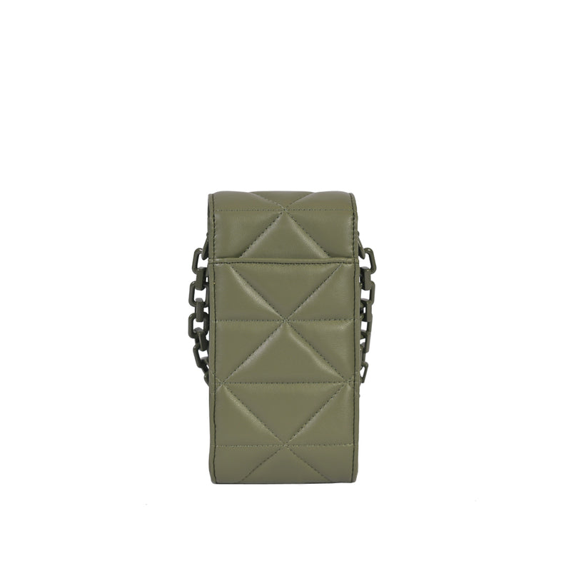Quilted Large Diamond Lattice Imitation Sheep Leather Phone Sleeve EC8394